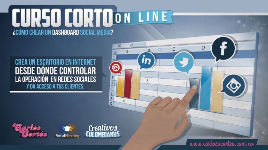 Dashboard social media. Curso corto creado por Carlos Cortés Agencia. 