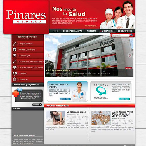 diseño de páginas web en Pereira Pinares Médica