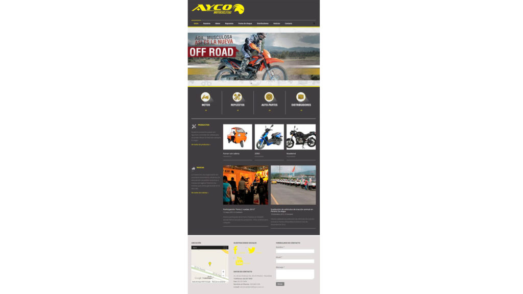 Diseño de página web para Ayco Ltda