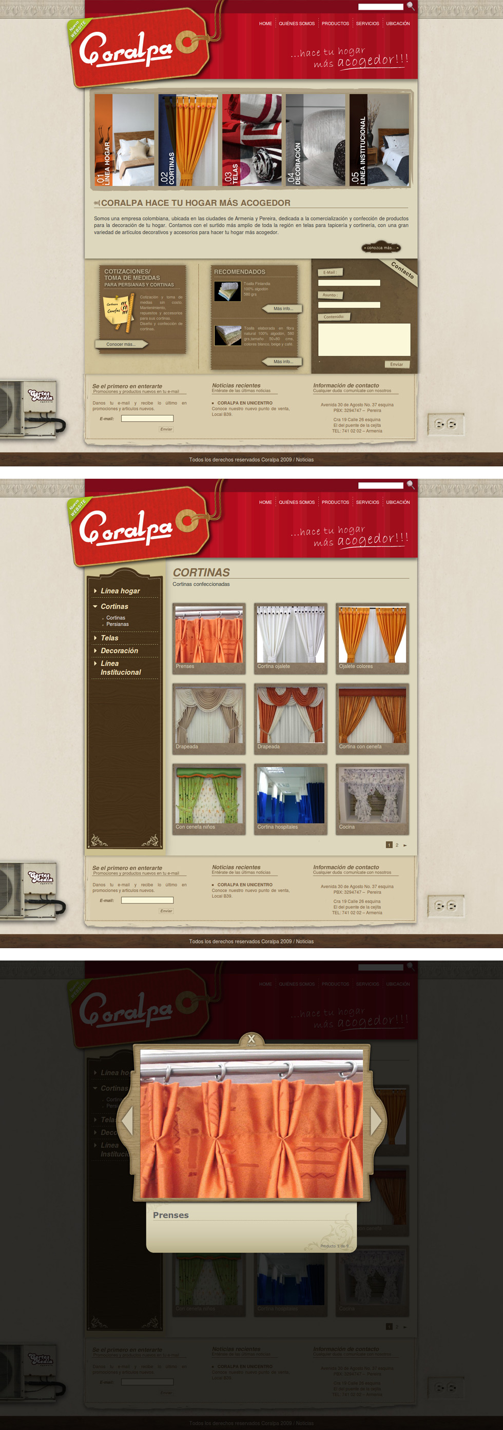 Diseño de página web para Coralpa
