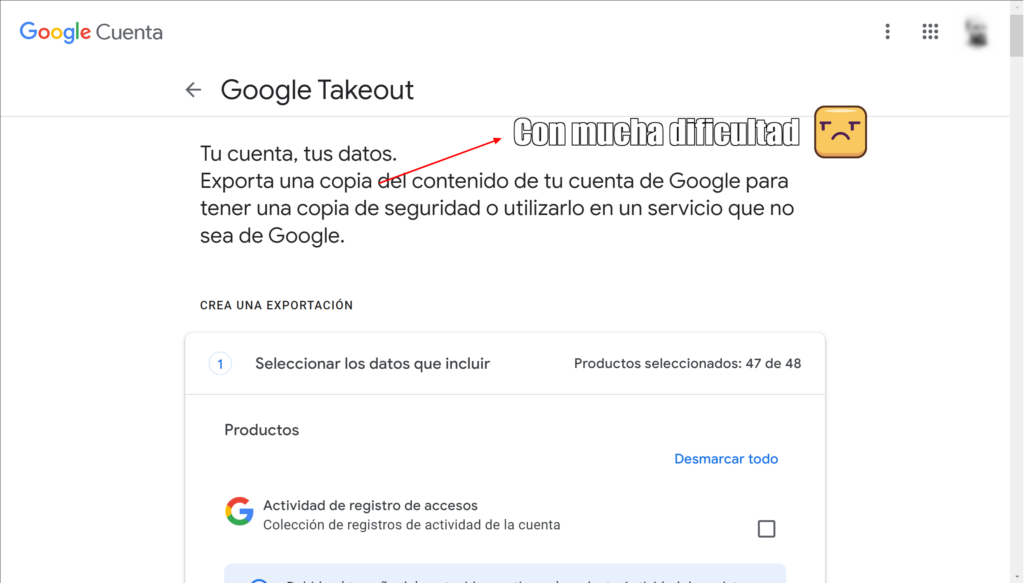 Usar Google Takeout para hacer copias de seguridad
