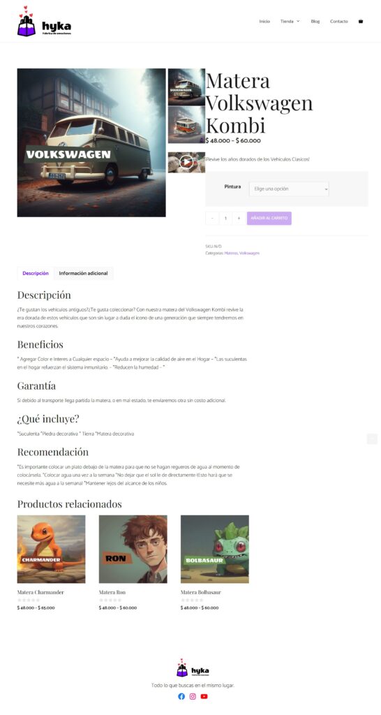 Diseño de página web para Hyka